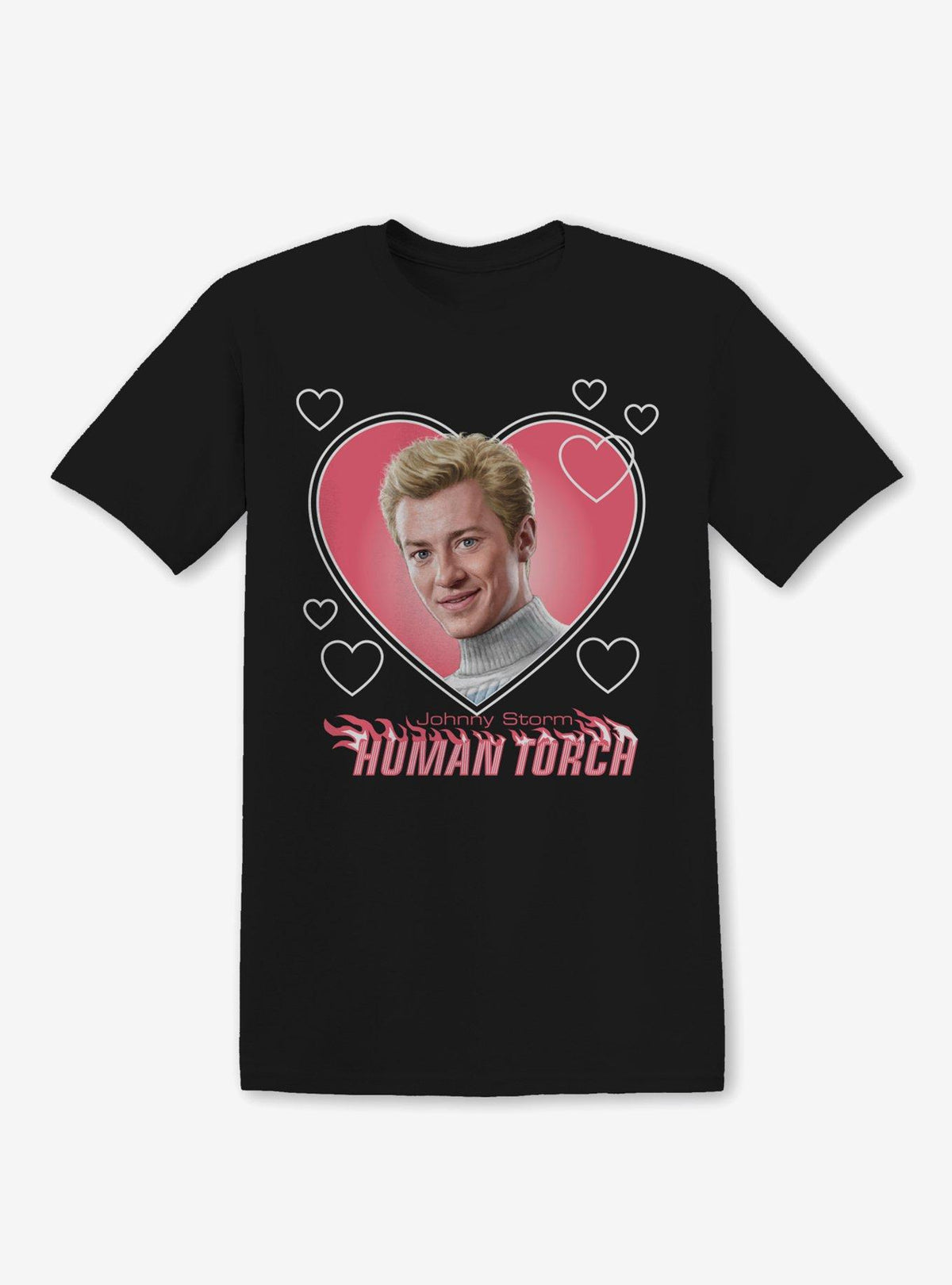 Fantastic Four Human Torch Heart Girls T-Shirt