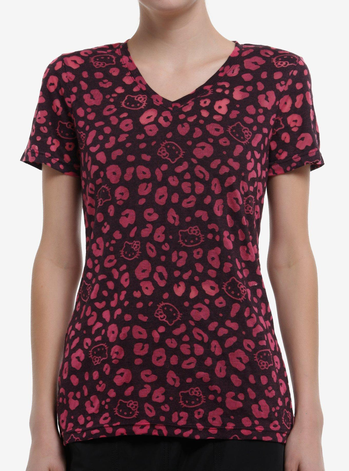 cute kitty Pink Leopard Sheer Girls T-Shirt