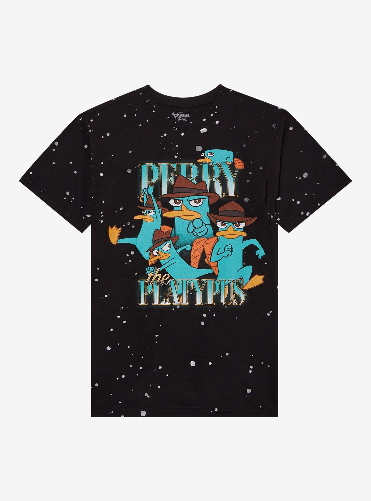 Phineas And Ferb Perry Collage Splatter Dye Girls T-Shirt