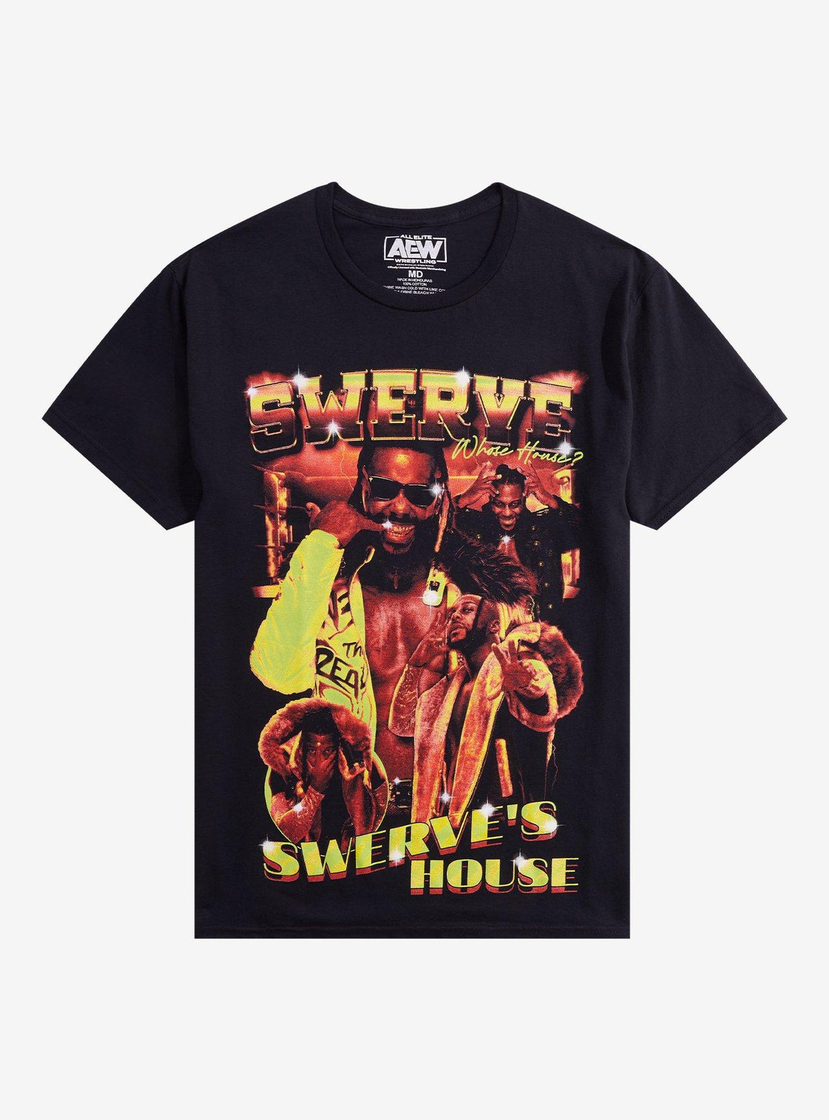 All Elite Wrestling Swerve Strickland Whose House Collage T-Shirt