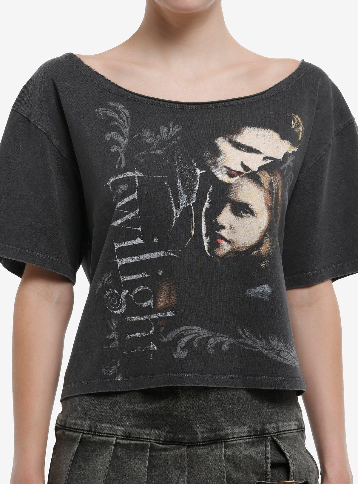 Twilight Jumbo Print Off-Shoulder Girls T-Shirt