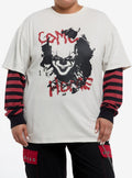 IT Pennywise Oversized Twofer Long-Sleeve T-Shirt Plus Size