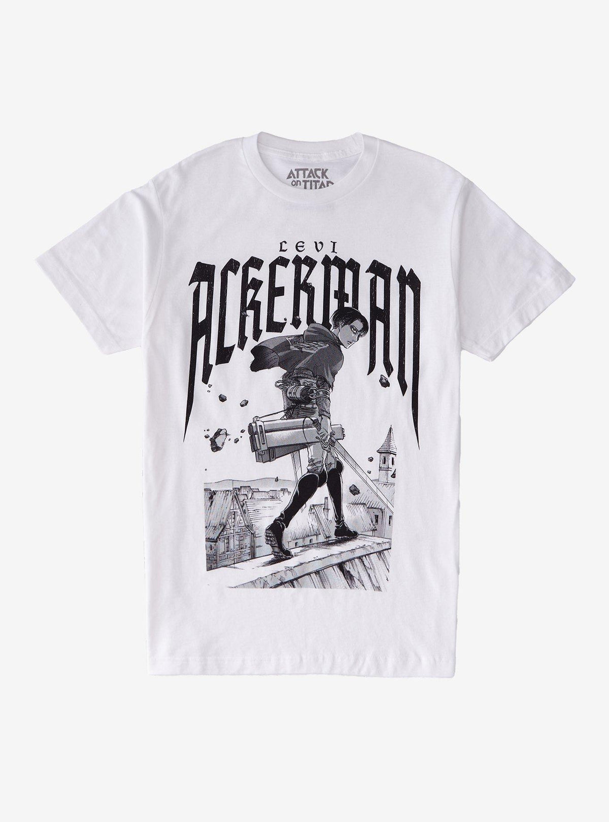 dark fantasy anime Levi Black White T-Shirt