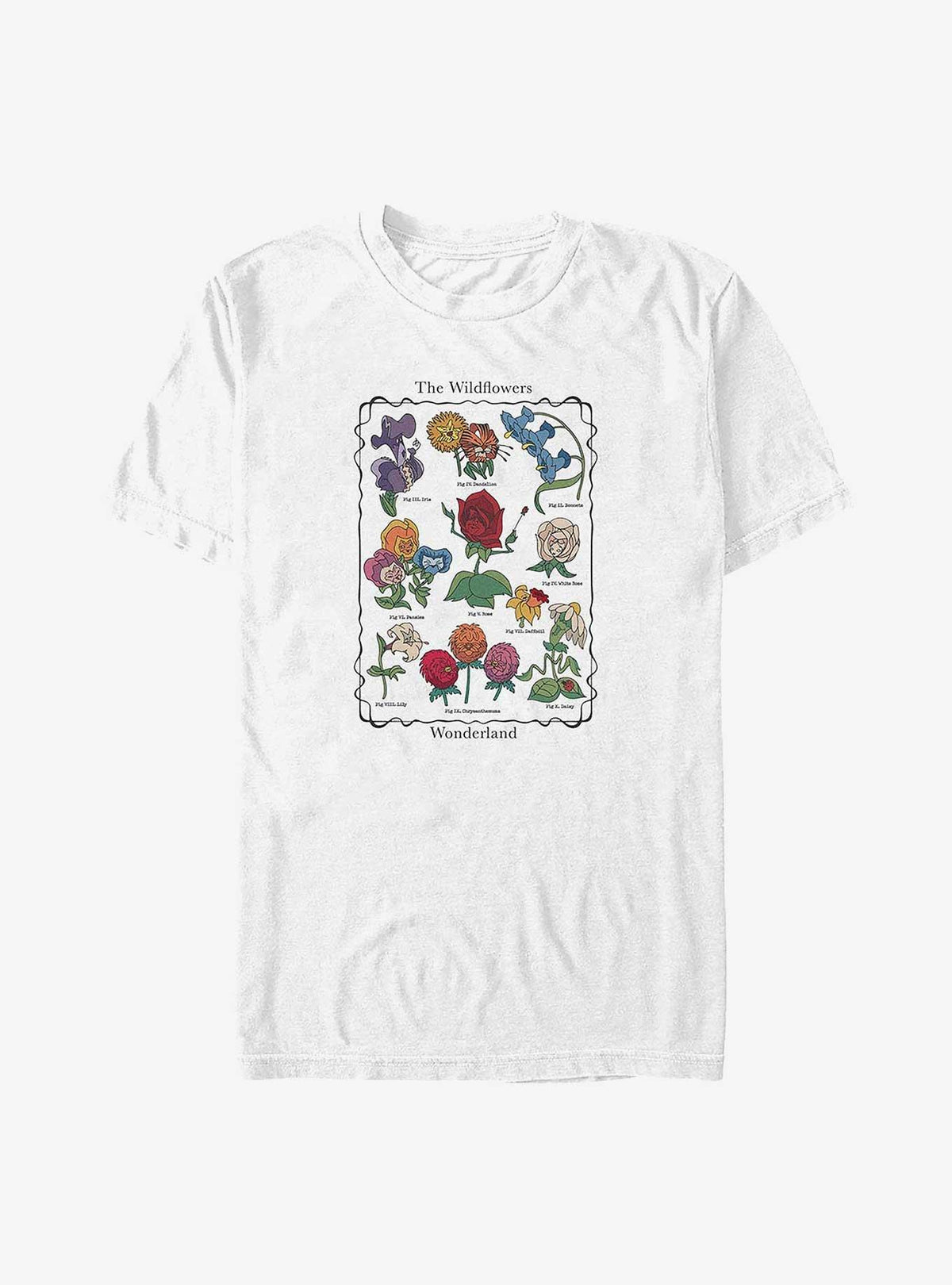Alice in Wonderland Wild Flowers Big Tall T-Shirt