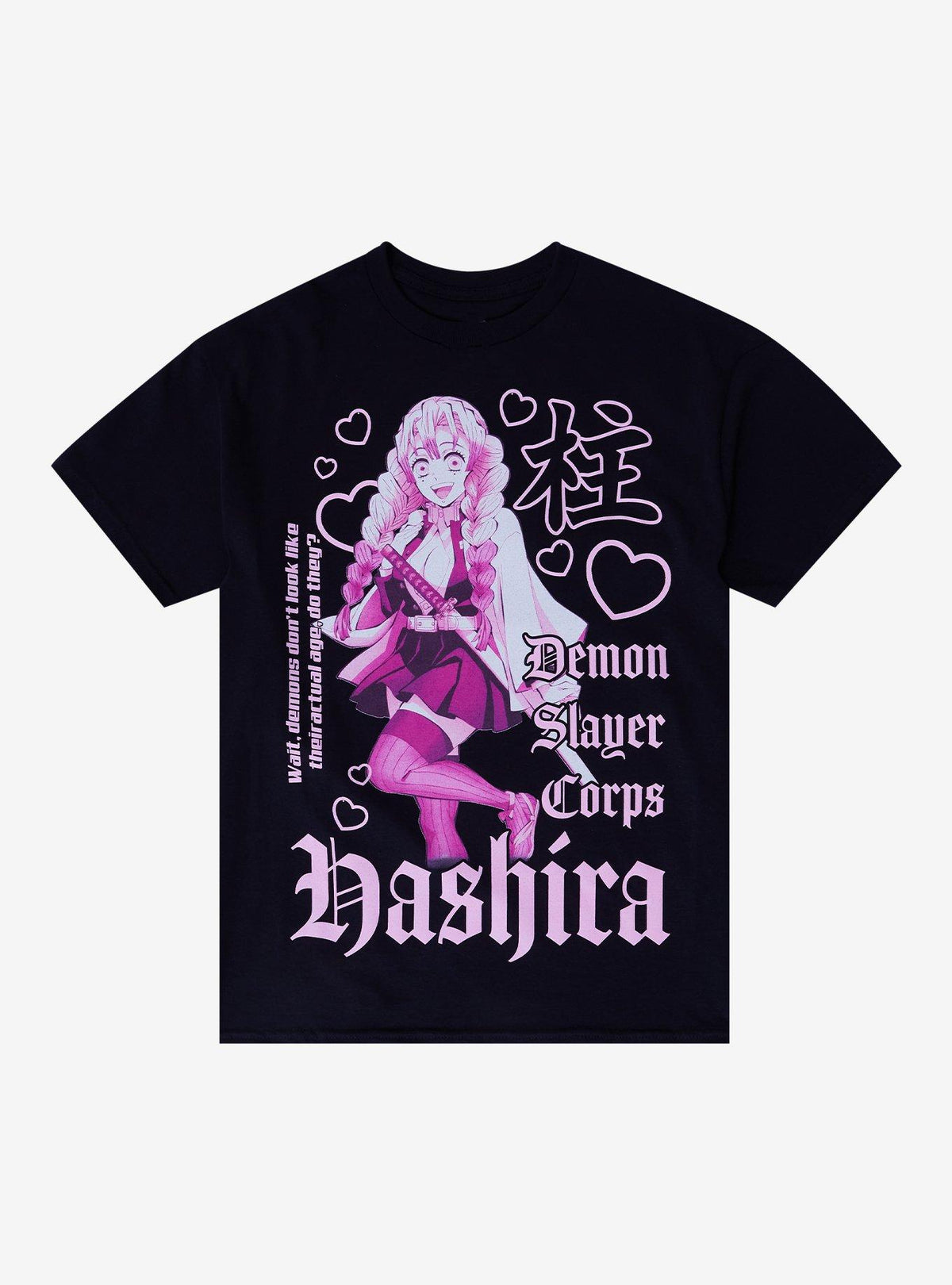 anime swordsman Kimetsu No Yaiba Mitsuri Kanroji Pink Girls T-Shirt