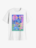 island alien duo Retro Groovy cute blue alien T-Shirt