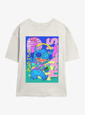 island alien duo Retro Groovy cute blue alien Girls Skimmer T-Shirt