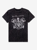 dark mystery anime Silver Foil Filigree Dark Wash Girls T-Shirt
