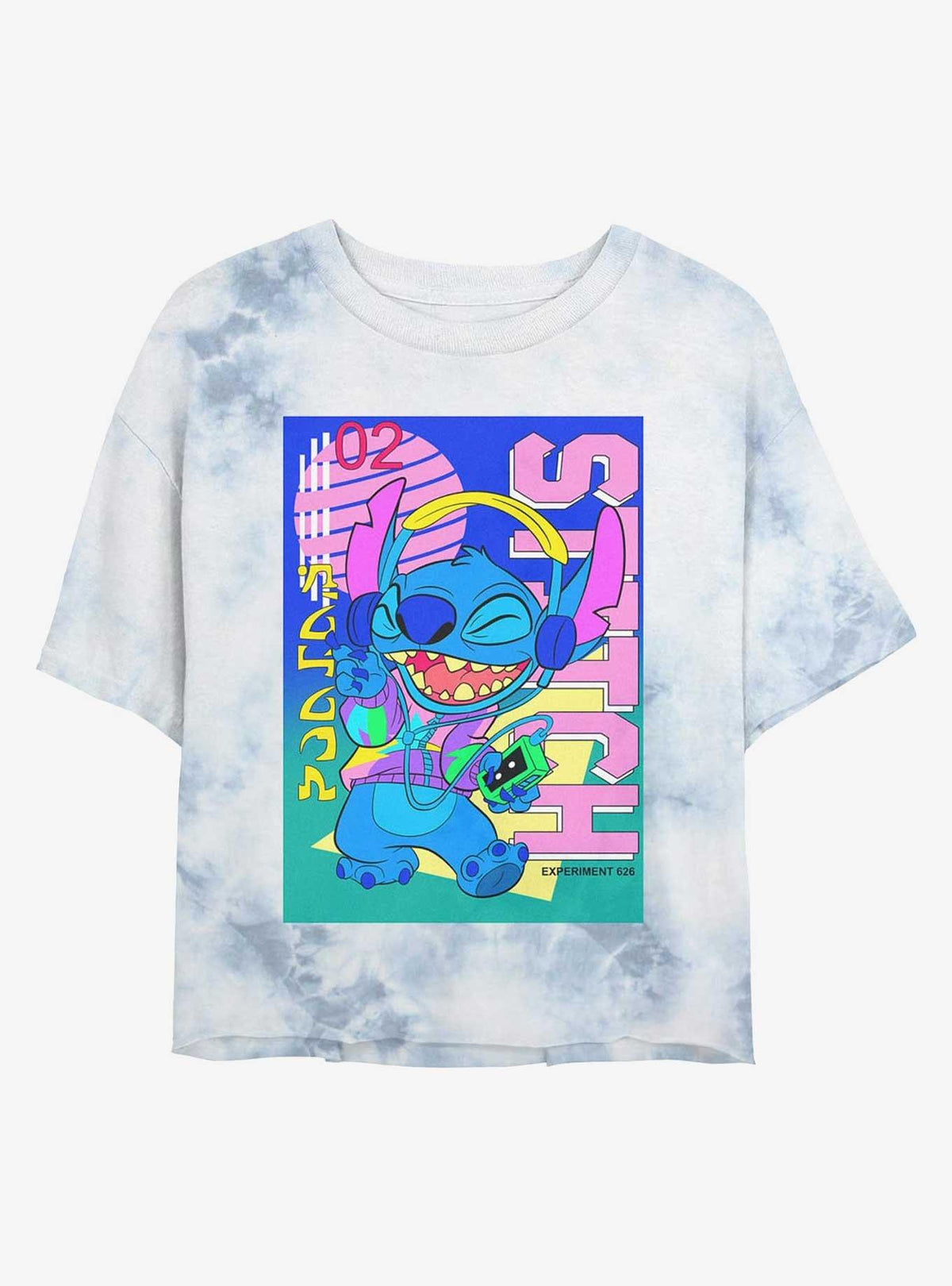 island alien duo Retro Groovy cute blue alien Girls Tie-Dye Crop T-Shirt