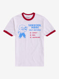 block building gamer Survival Mode Red White Ringer T-Shirt
