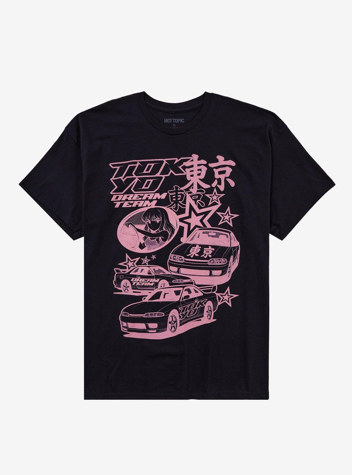 Pink Car Star Collage Girls T-Shirt