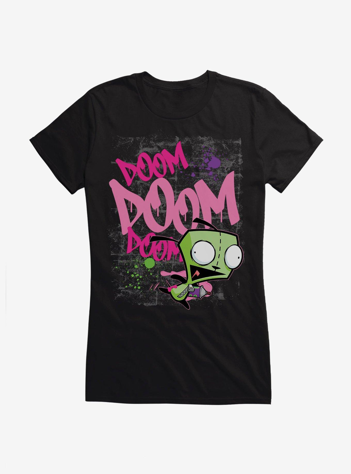 Invader Zim Doom Graffiti GIR Girls T-Shirt