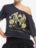 Sleep Token Roses Off-Shoulder Girls T-Shirt