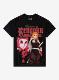 anime swordsman Kimetsu No Yaiba Rengoku Foil Print Girls T-Shirt