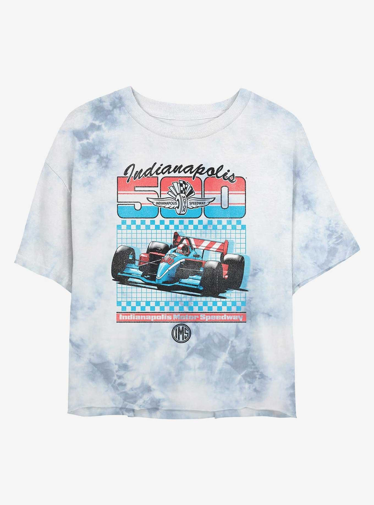 Indianapolis 500 Retro Sport Girls Tie-Dye Crop T-Shirt