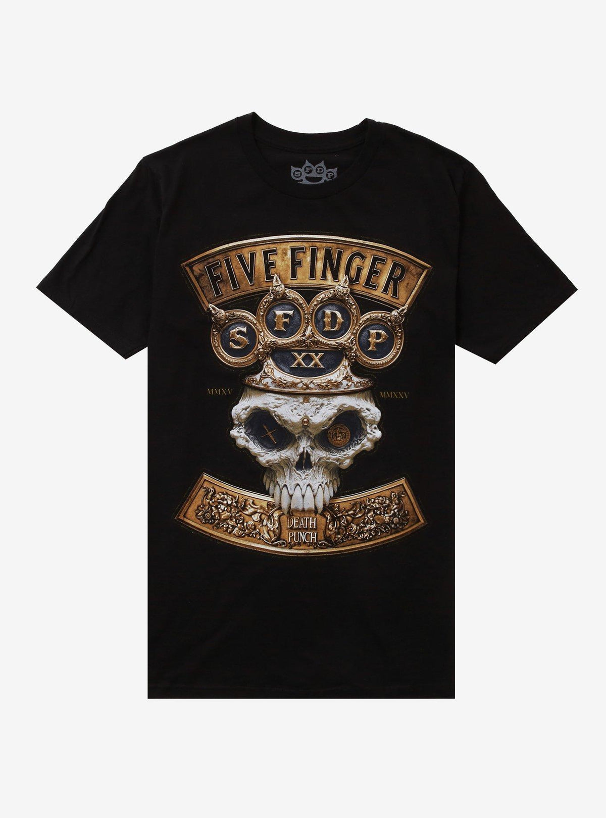Five Finger Death Punch Brass Knuckle Crown Skull T-Shirt