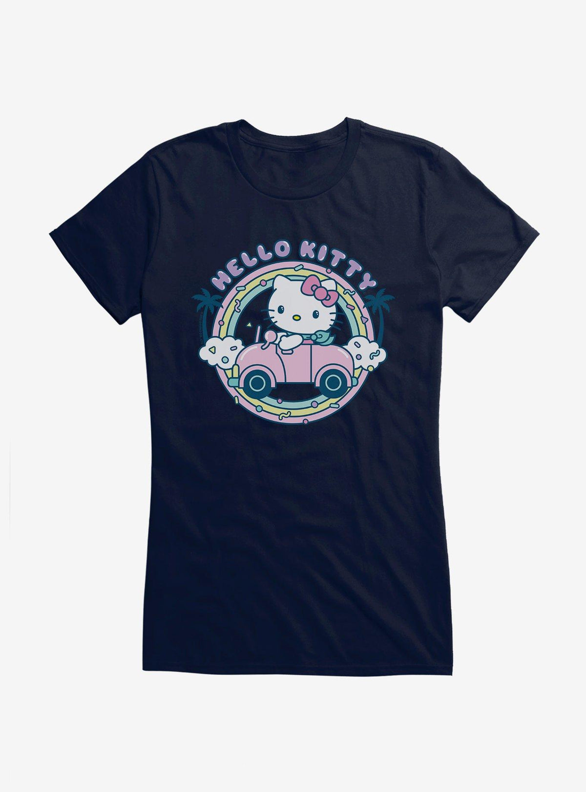 cute kitty Kawaii Vacation Retro Getaway Icon Girls T-Shirt
