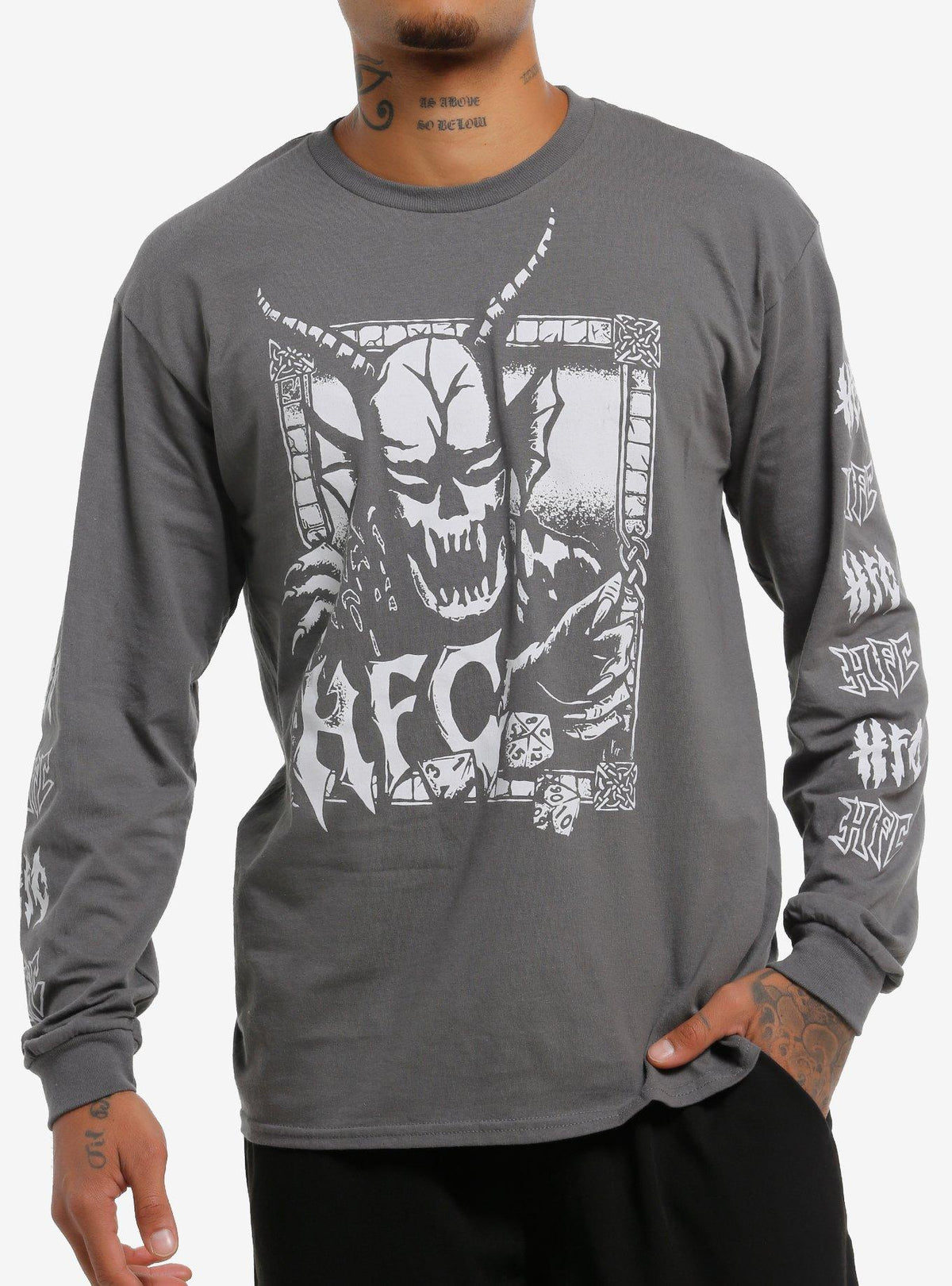 Stranger Things Hellfire Club Demon Dice Long-Sleeve T-Shirt