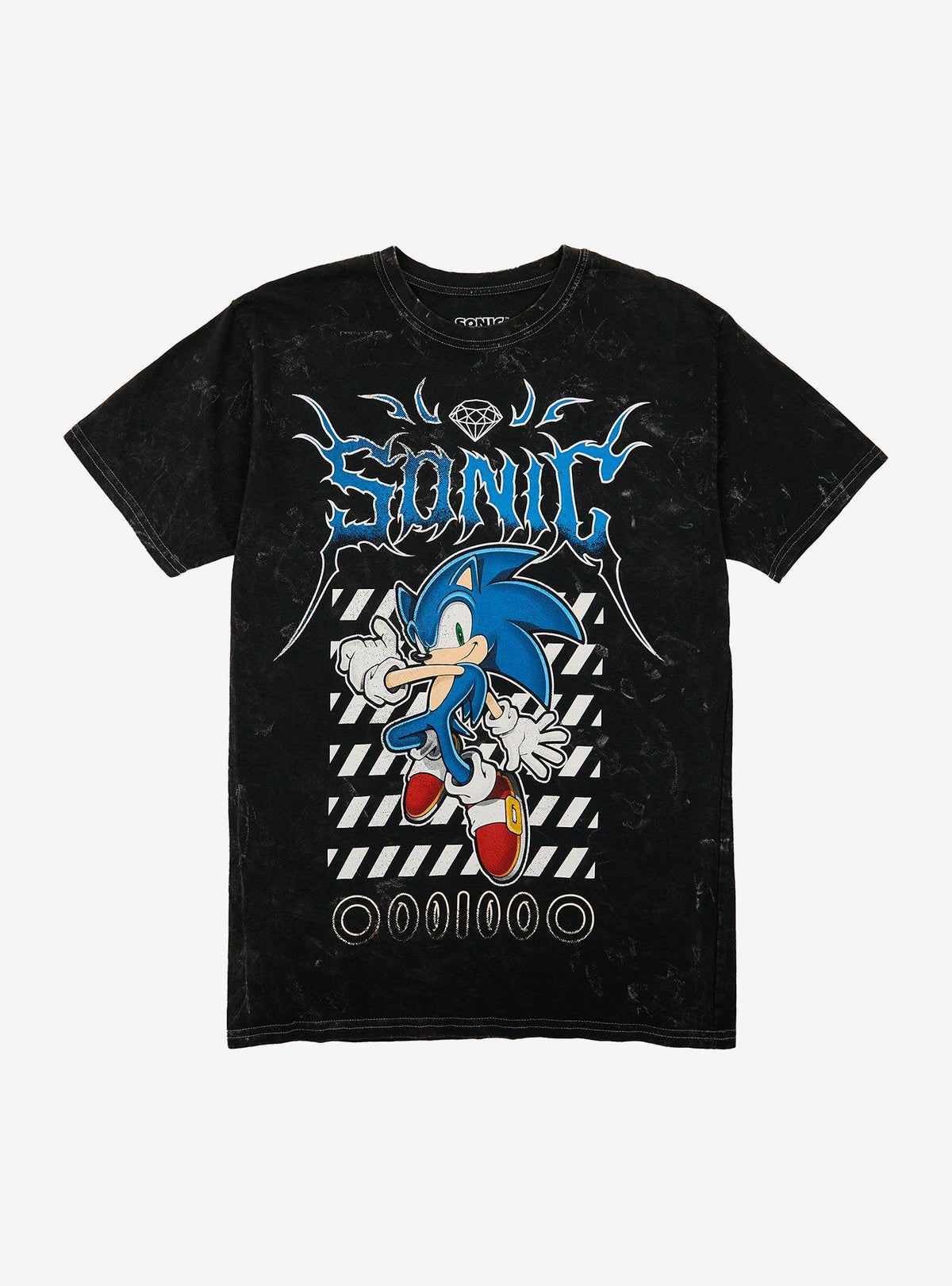 speedy hedgehog Stripe Metal Dark Wash T-Shirt