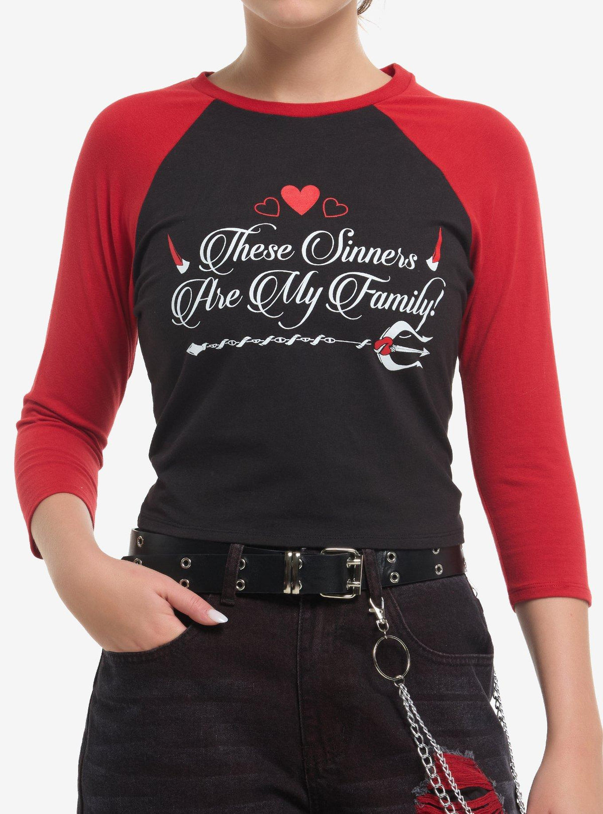 Hazbin Hotel Family Sinners Girls Raglan T-Shirt