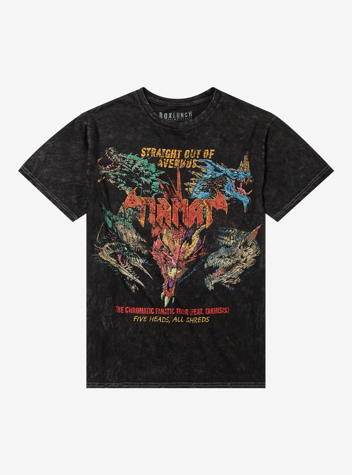 Dungeons Dragons Tiamat Dragon Dark Wash T-Shirt