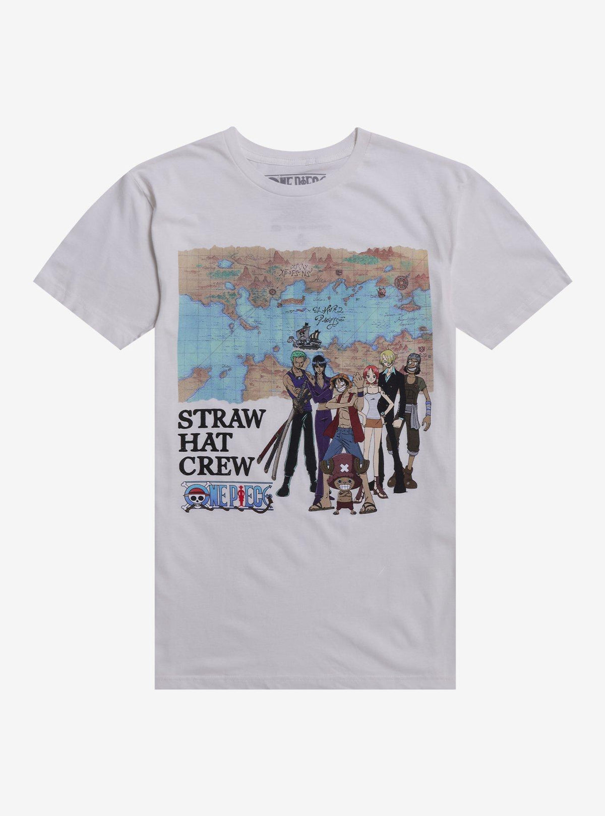 pirate anime Straw Hat Crew Grand Line Map T-Shirt