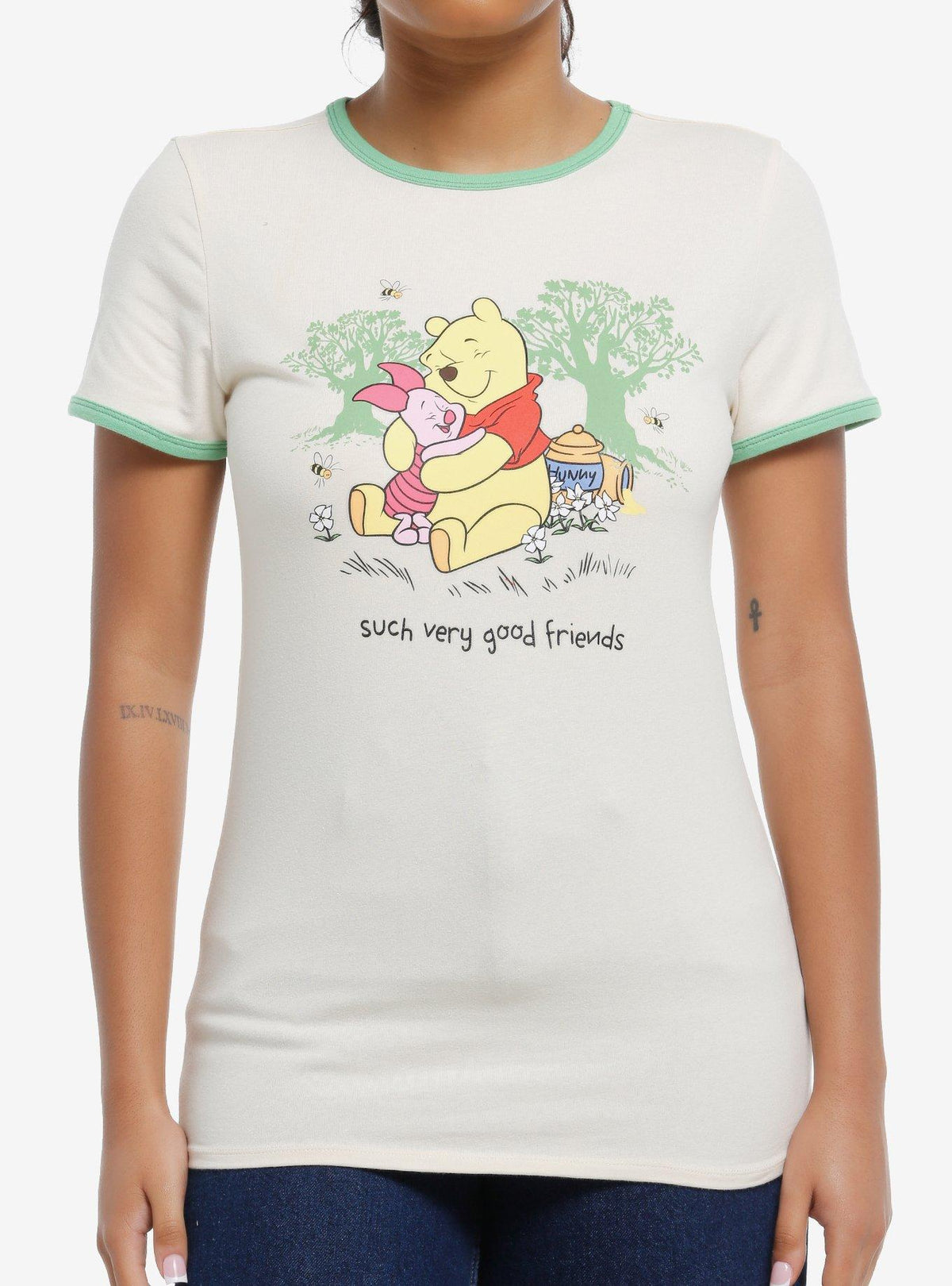 Winnie The Pooh Hug Girls Ringer T-Shirt