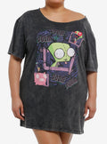 Invader Zim GIR Off-Shoulder T-Shirt Dress Plus Size
