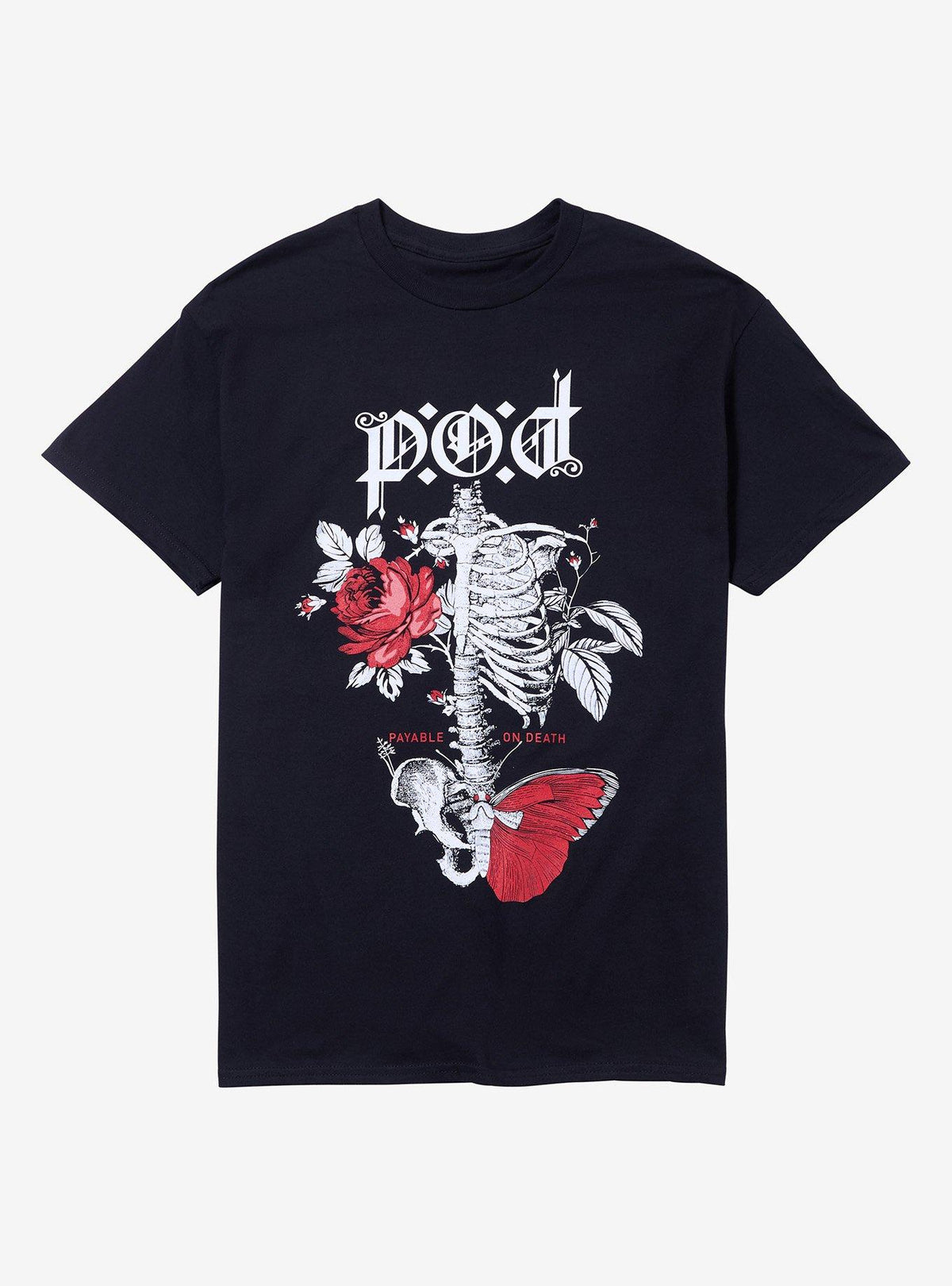 P O D Floral Skeleton T-Shirt