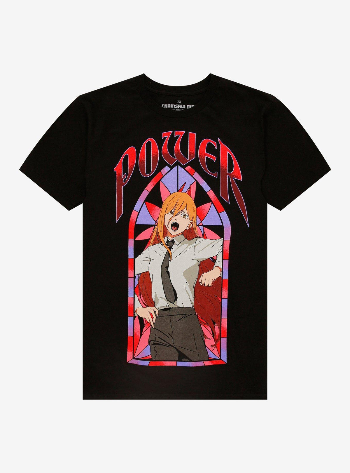 dark anime Power Stained Glass Portrait T-Shirt