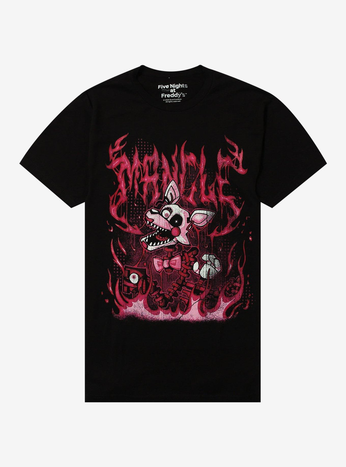 animatronic horror Mangle Flames T-Shirt