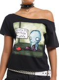 Pon And Zi Heart Beating For You Girls Off-The-Shoulder T-Shirt