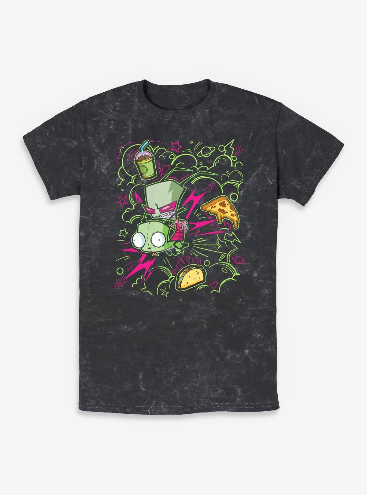 Invader ZIM Doodle Zim Mineral Wash T-Shirt