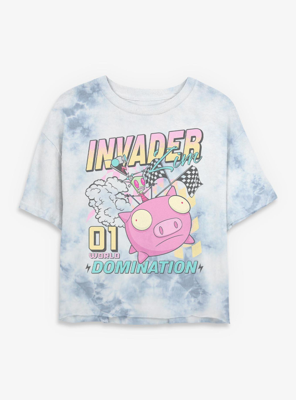 Invader ZIM World Domination Girls Tie-Dye Crop T-Shirt