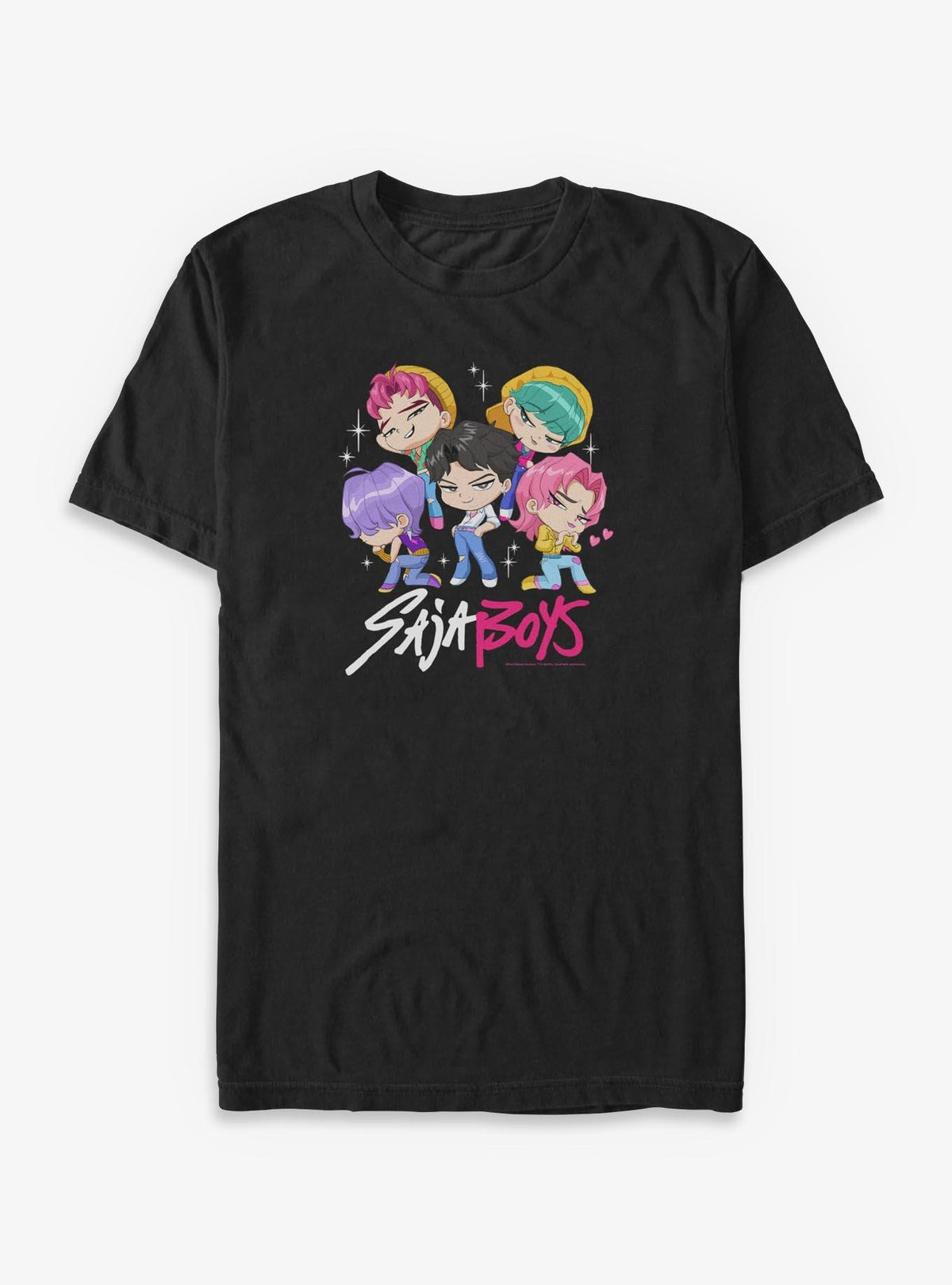 KPop Demon Hunters Saja Boys Chibi Group Big Tall T-Shirt
