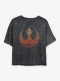 space adventure Rebel Retro Gradient Girls Mineral Wash Crop T-Shirt