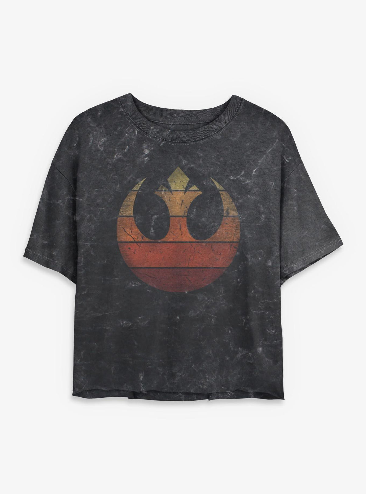 space adventure Rebel Retro Gradient Girls Mineral Wash Crop T-Shirt