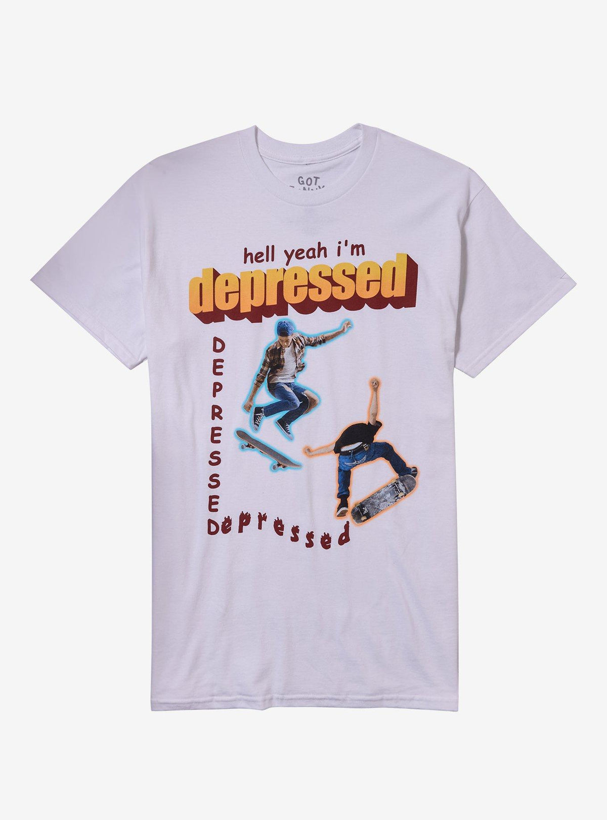 Depressed Skateboard Meme T-Shirt By Got Funny