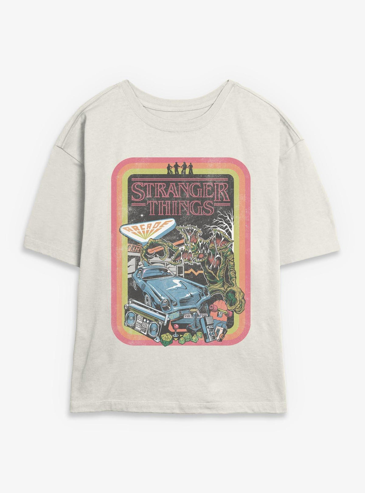 Stranger Things Retro Collage Girls Skimmer T-Shirt