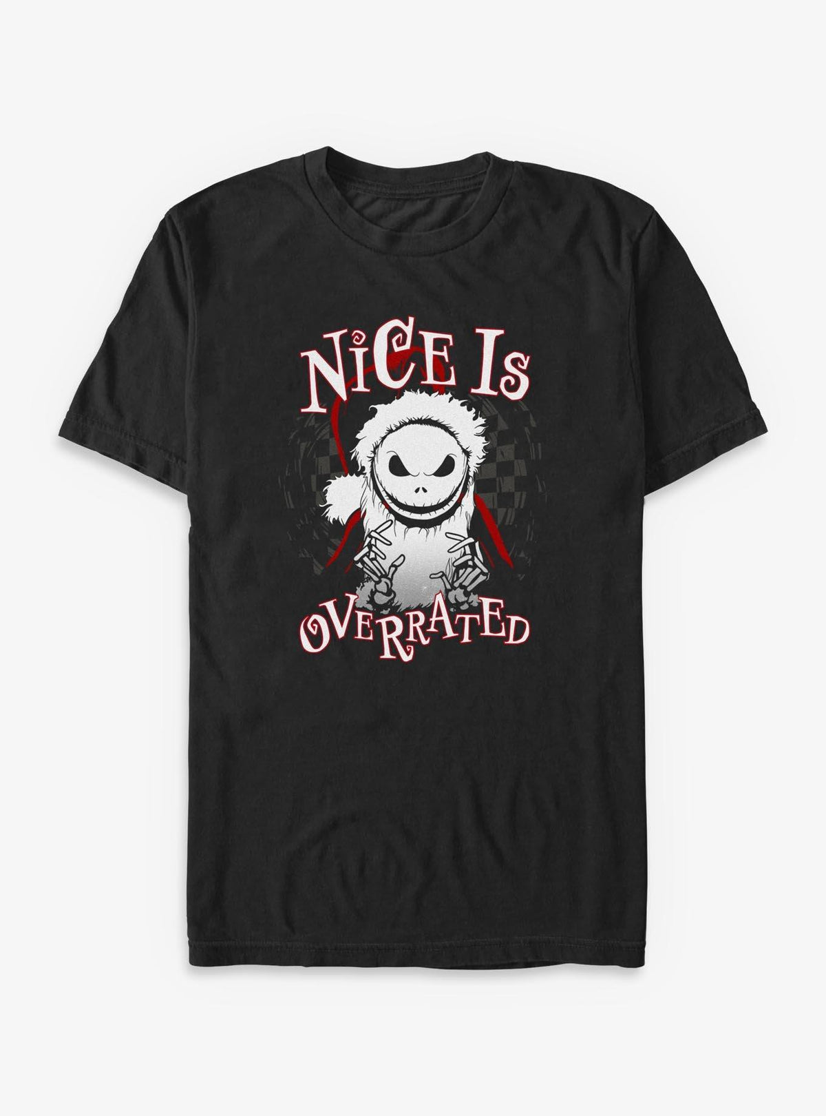 spooky holiday Santa Jack Nice Is Overrated Big Tall T-Shirt
