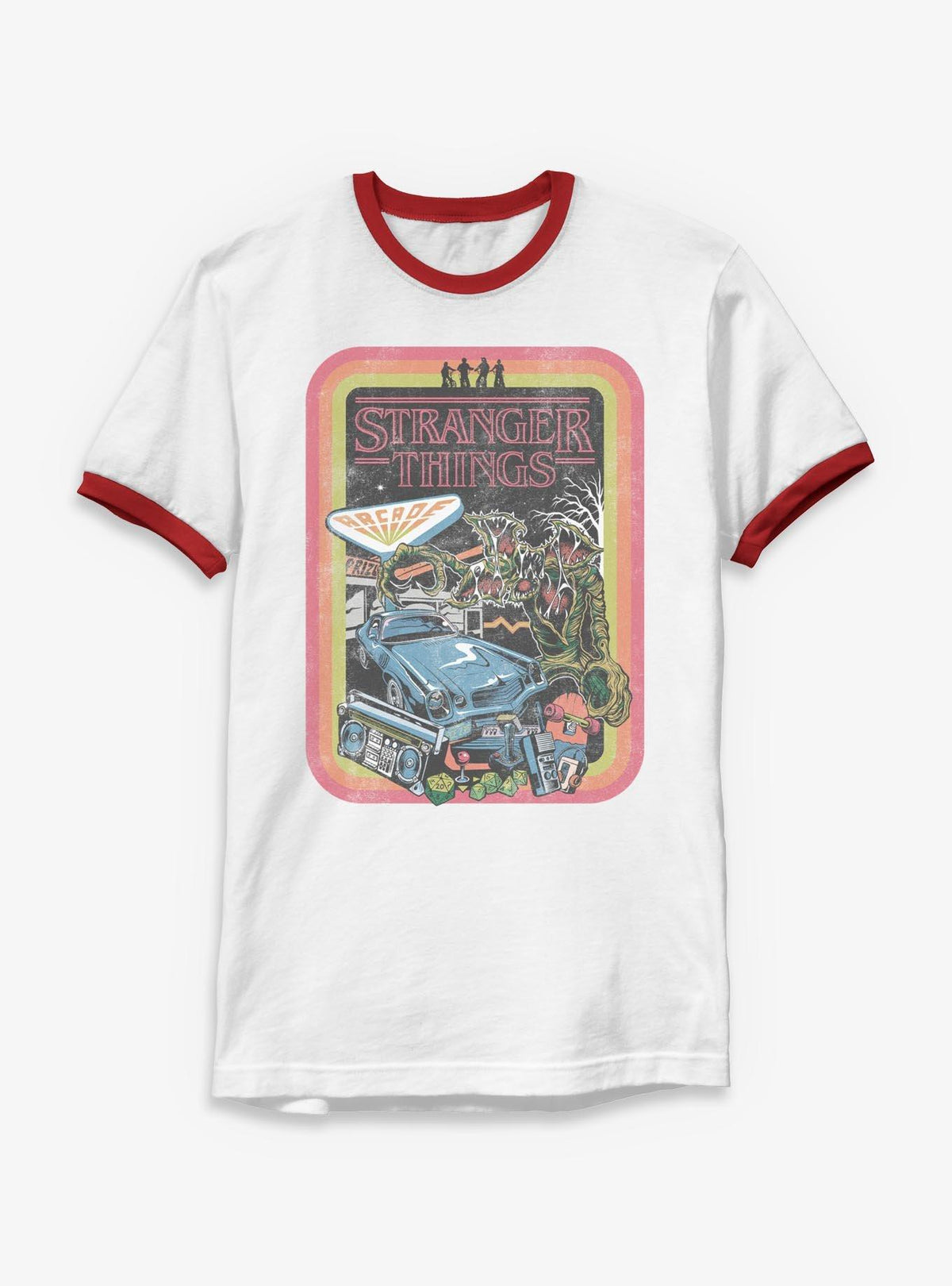 Stranger Things Retro Collage Ringer T-Shirt