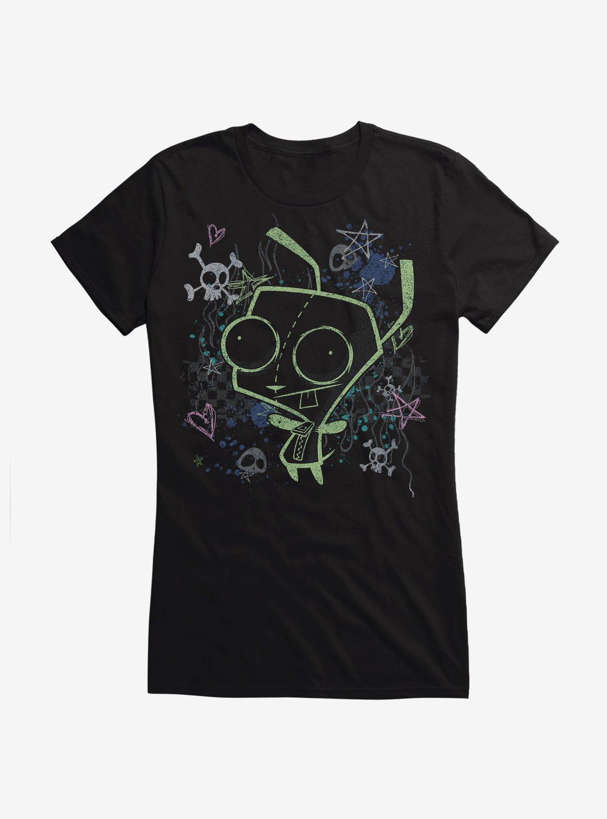 Invader Zim GIR Chalk Art Drawing Girls T-Shirt