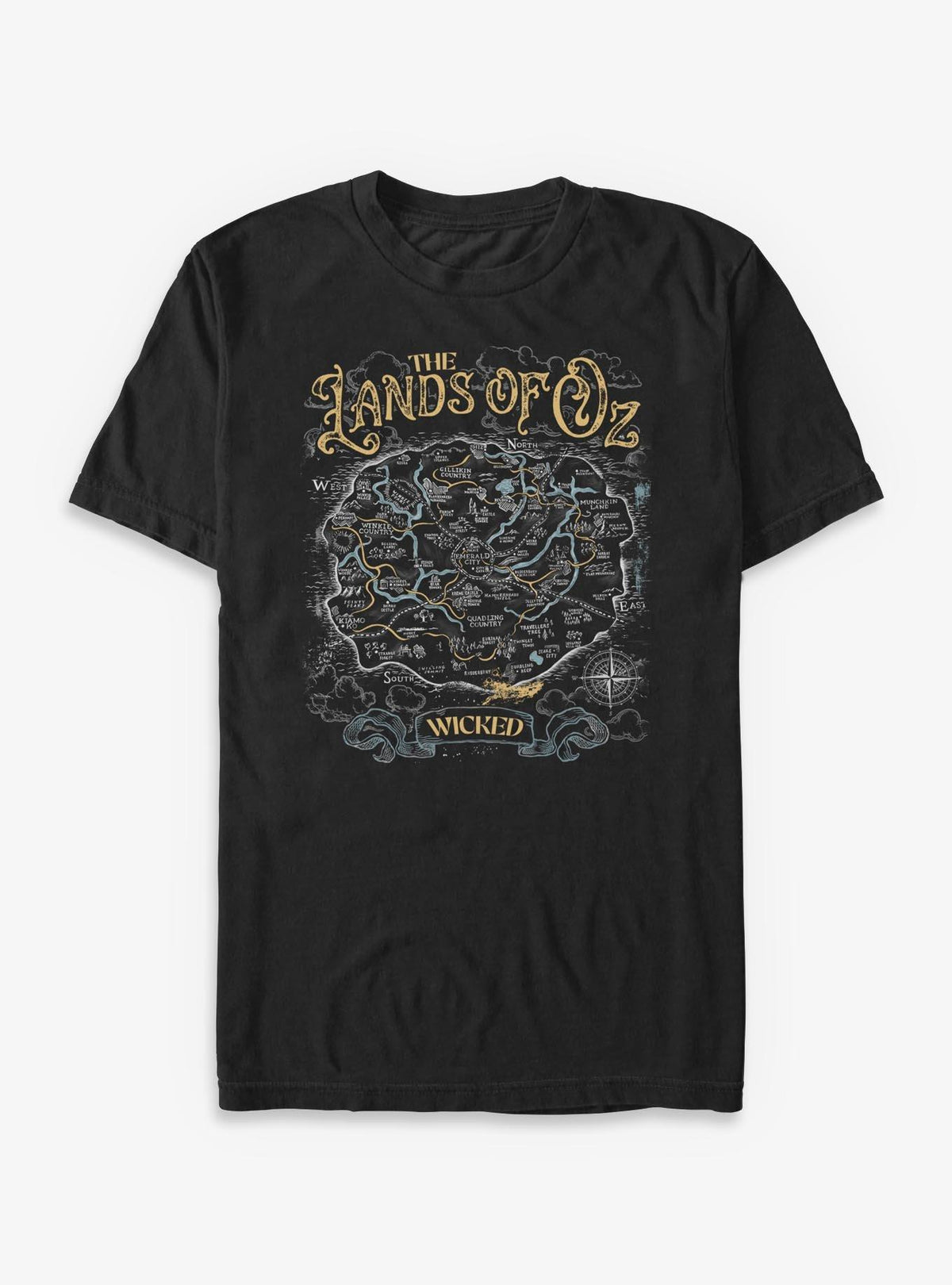 Wicked For Good The Lands Of Oz Map Big Tall T-Shirt