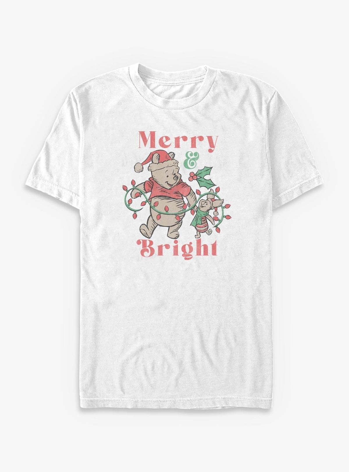 Winnie The Pooh Merry Lights Pooh Big Tall T-Shirt