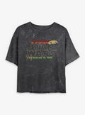 space adventure Retro Wars Girls Mineral Wash Crop T-Shirt