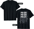 Pro God Gun Life Christian Guns Lover On Back Apparel Clean Design