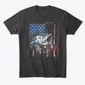 Fishing American Flag Vintage Tshirt