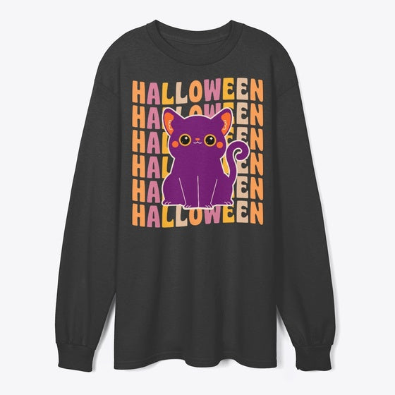 Cute Black Cat 70s 80s Retro Style
