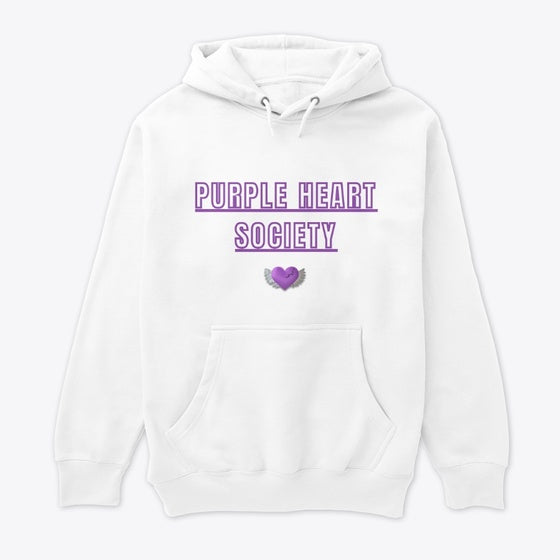 PURPLE HEART SOC HOODIE (ALT) WHITE
