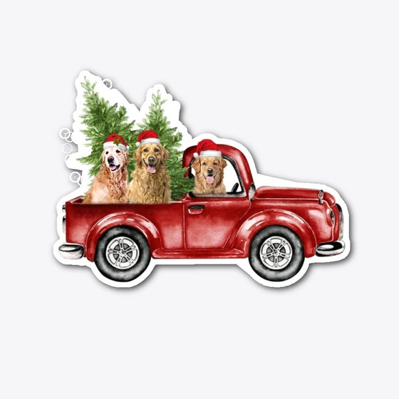 ln golden retriever christmas die cut